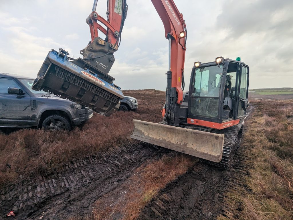 Peatland conservation with flail