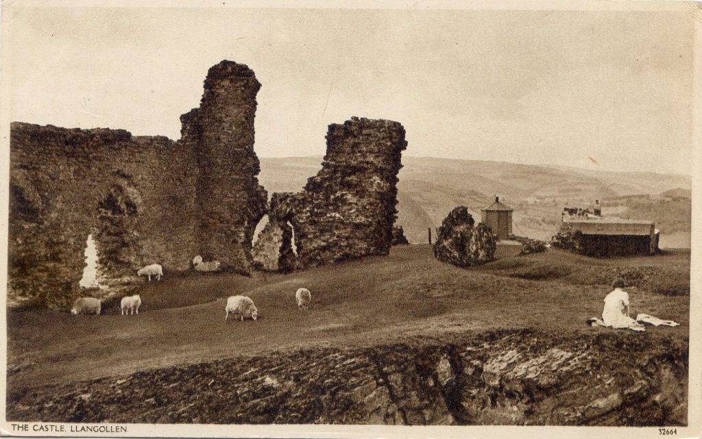 Postcard of Dinas Brân castle, from Mrs Gwyneth Williams' postcard collection