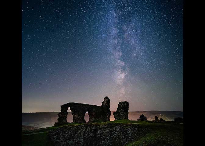 Dark sky over Dinas Bran