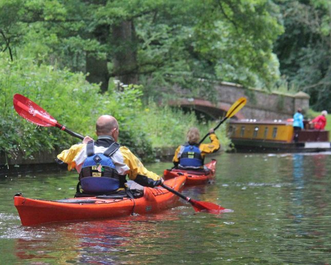 Kayaking on Llangollen Canal