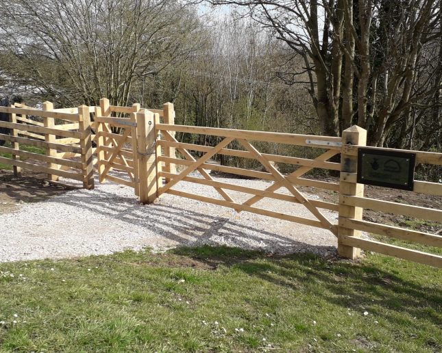 improving access, new oak gates in Trevor
