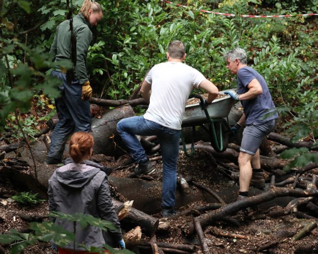 Volunteers in the Dell at Plas Newydd