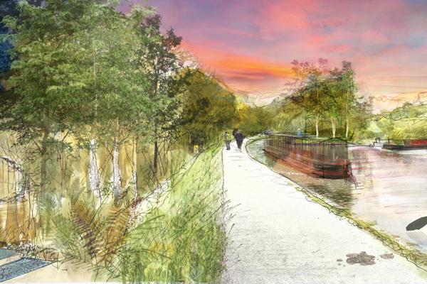 Drawing of Llangollen Canal